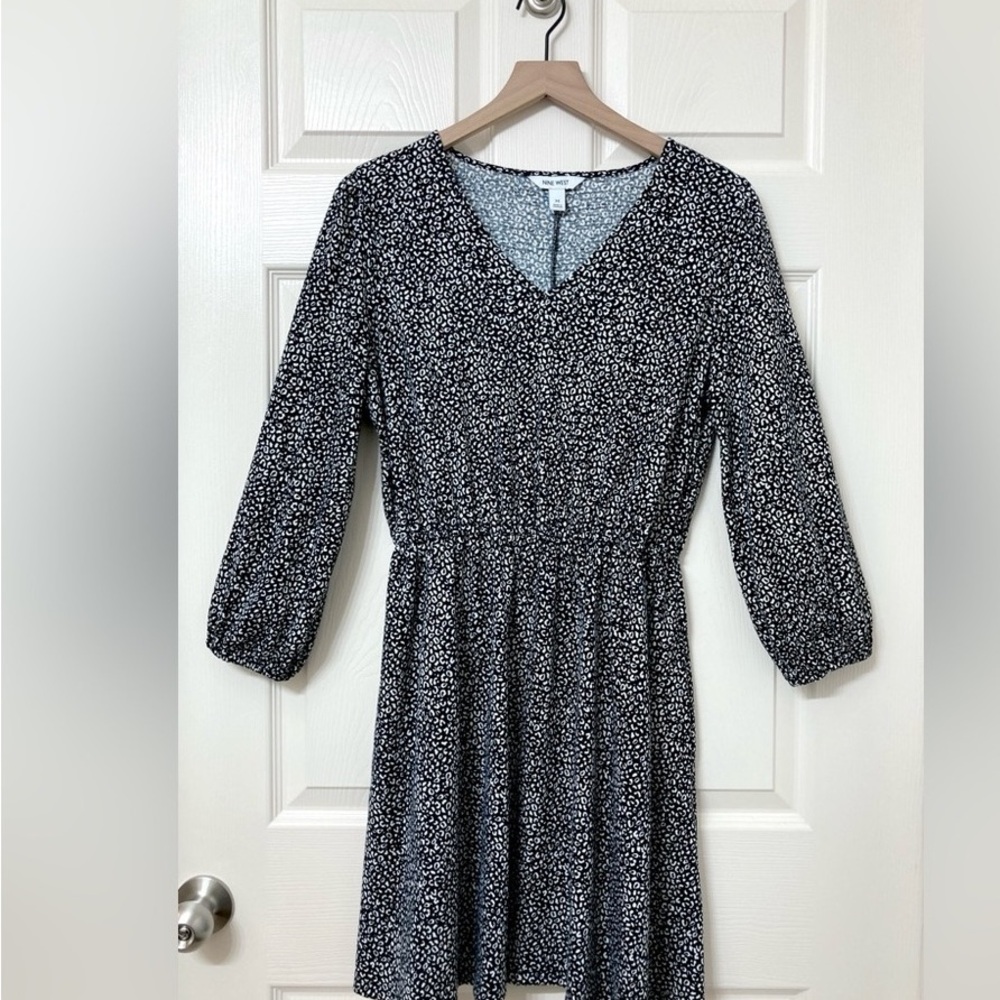 Elegant Black and White Floral Dress